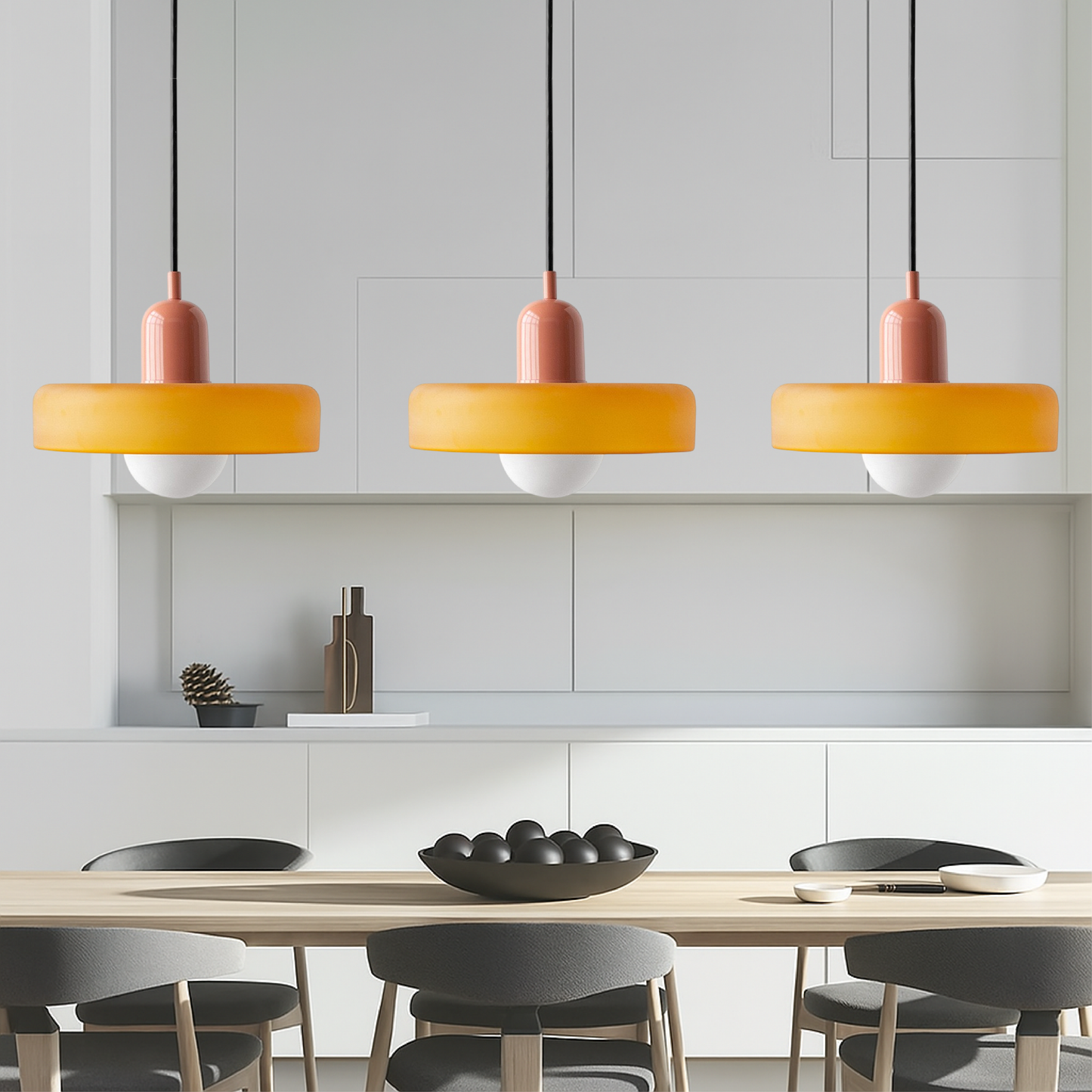 Lampe Suspendue Bauhaus en Verre Coloré | Éclairage Artistique et Réglable pour Intérieur