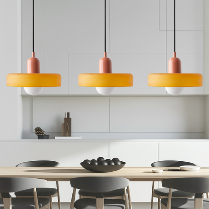 Lampe Suspendue Bauhaus en Verre Coloré | Éclairage Artistique et Réglable pour Intérieur