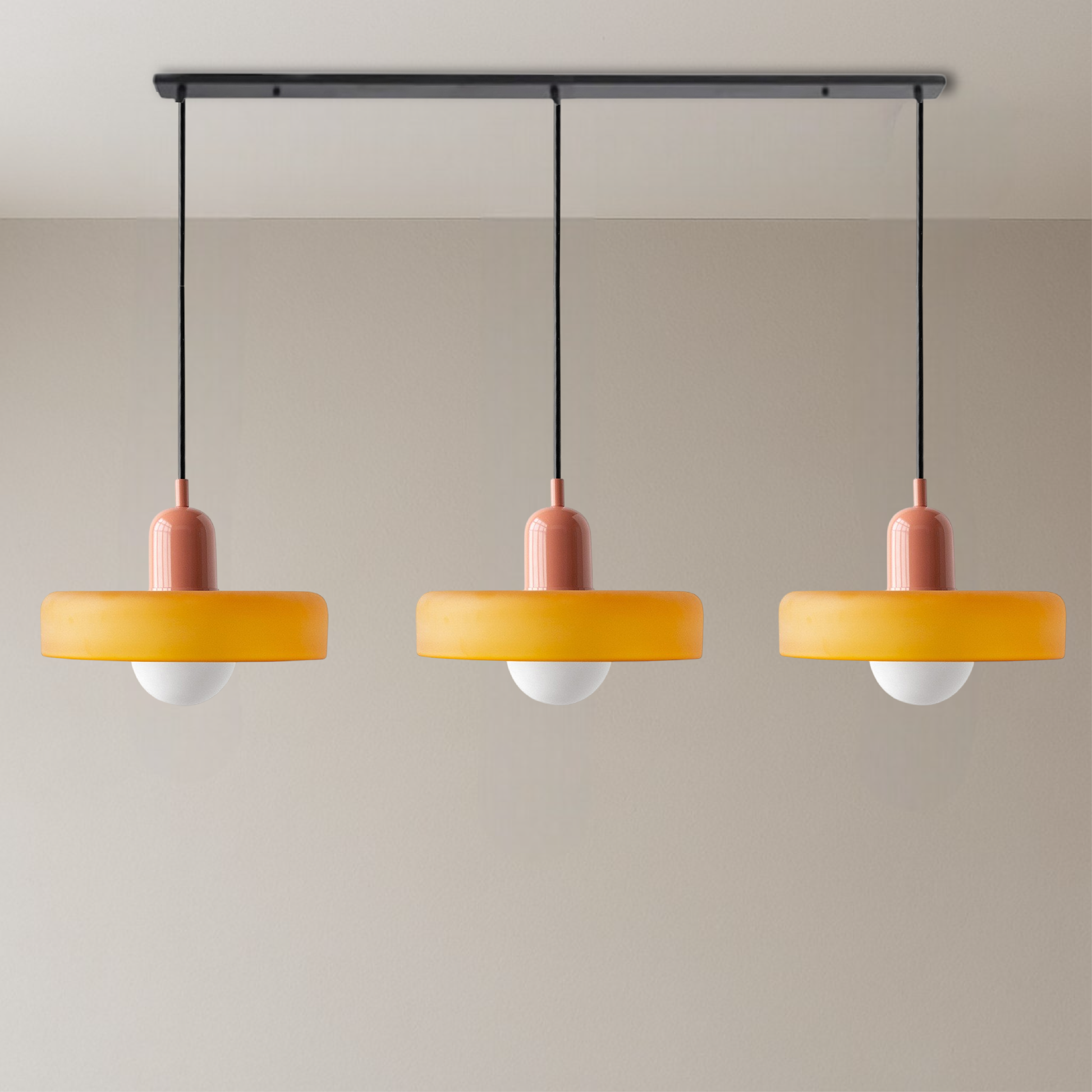 Lampe Suspendue Bauhaus en Verre Coloré | Éclairage Artistique et Réglable pour Intérieur