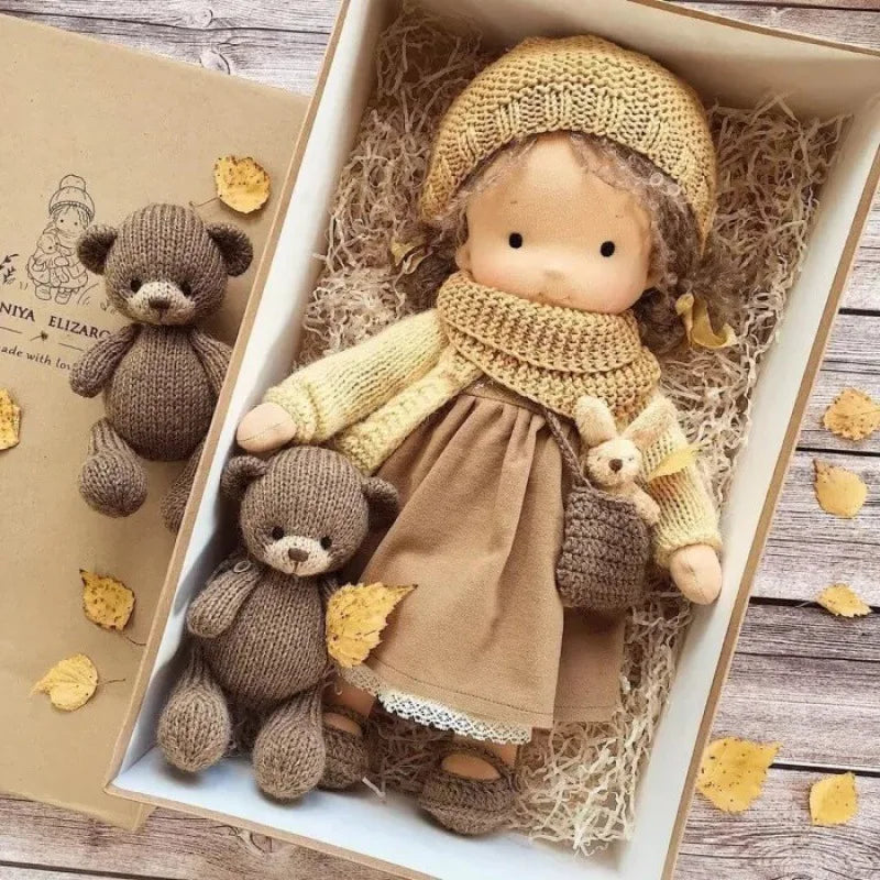 Poupée en Peluche Waldorf | Douceur Kawaii et Cadeau Prêt à Offrir
