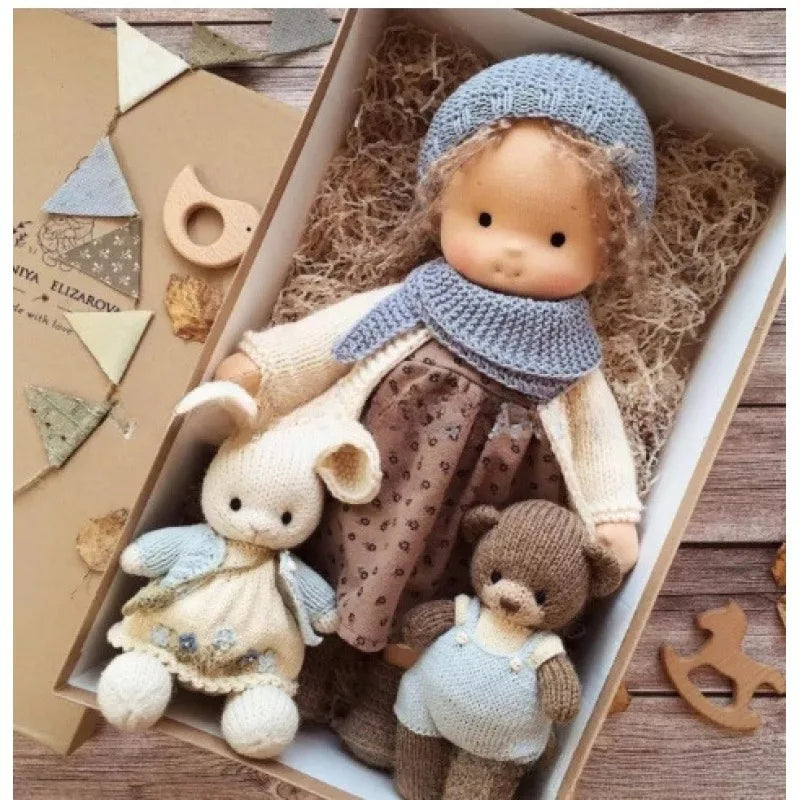 Poupée en Peluche Waldorf | Douceur Kawaii et Cadeau Prêt à Offrir