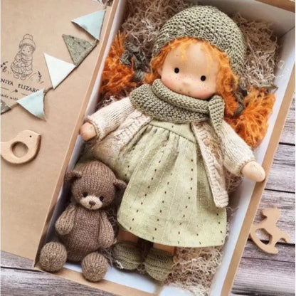 Poupée en Peluche Waldorf | Douceur Kawaii et Cadeau Prêt à Offrir