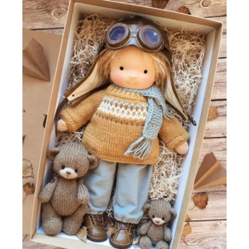 Poupée en Peluche Waldorf | Douceur Kawaii et Cadeau Prêt à Offrir