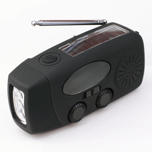 Radio d'urgence solaire à manivelle | Compacte avec Lampe de Poche LED
