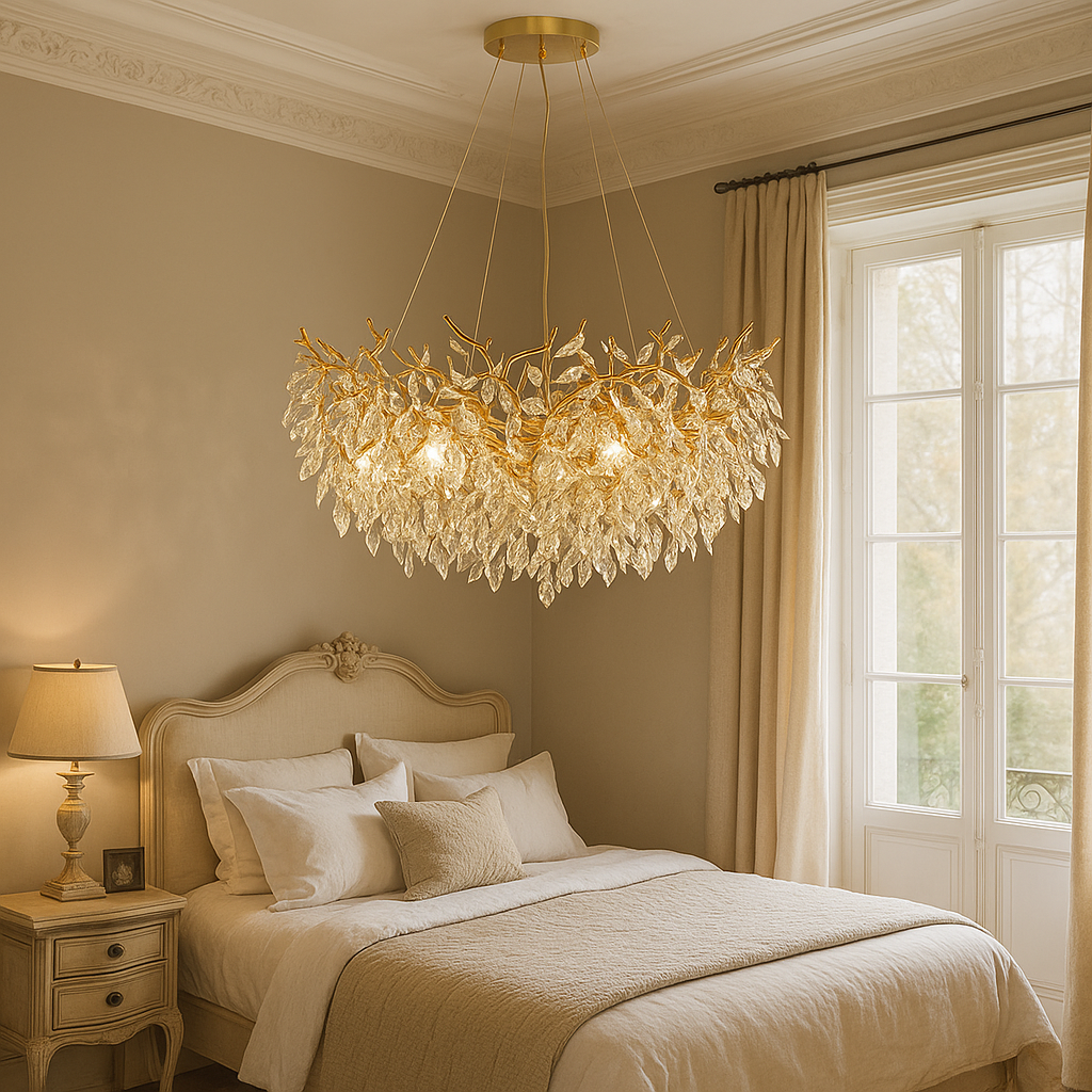 Lustre Rond en Cristal LED | Élégance et Atmosphère Chaleureuse