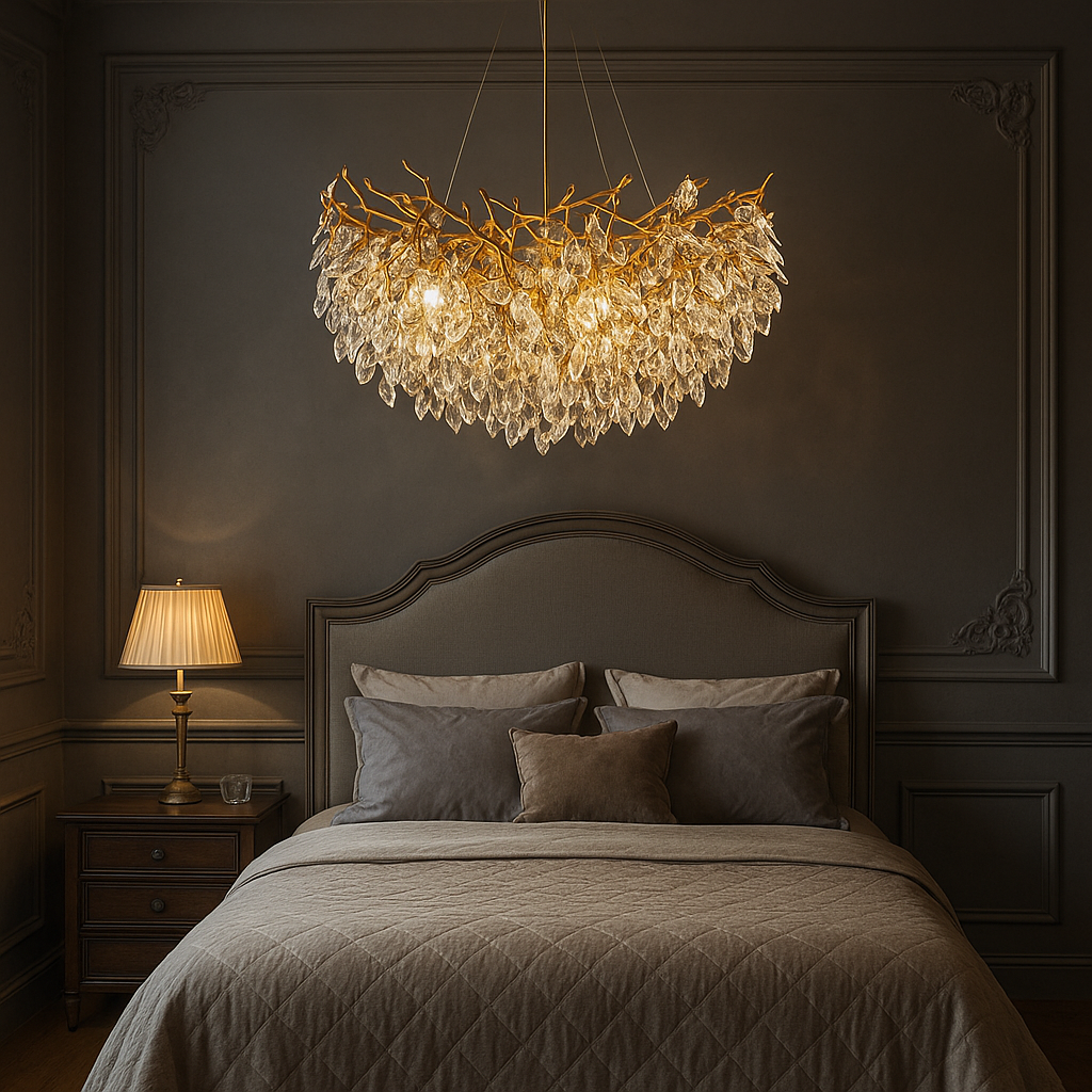 Lustre Rond en Cristal LED | Élégance et Atmosphère Chaleureuse