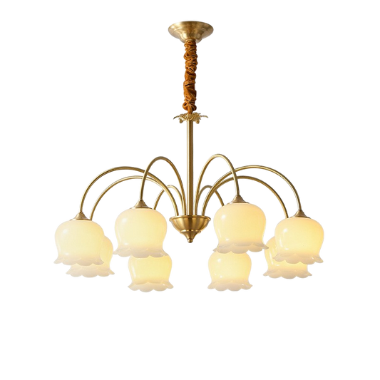 Lustre en Cuivre Français Élégant | Ambiance Cozy pour Salle à Manger
