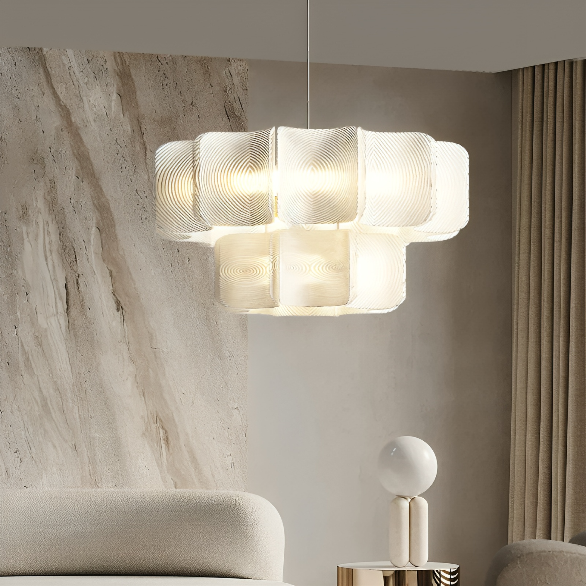 Lustre Wabi-Sabi en Bambou | Design Contemporain et Atmosphère Chaleureuse