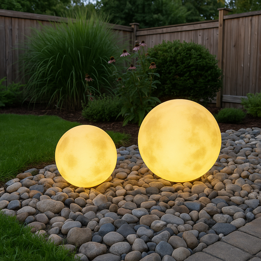 Lampe Solaire de Jardin en Forme de Lune | Éclairage Écologique et Élégant