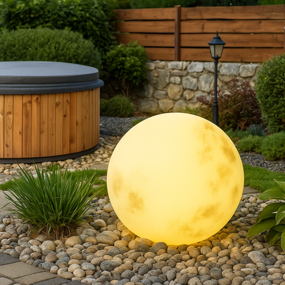 Lampe Solaire de Jardin en Forme de Lune | Éclairage Écologique et Élégant