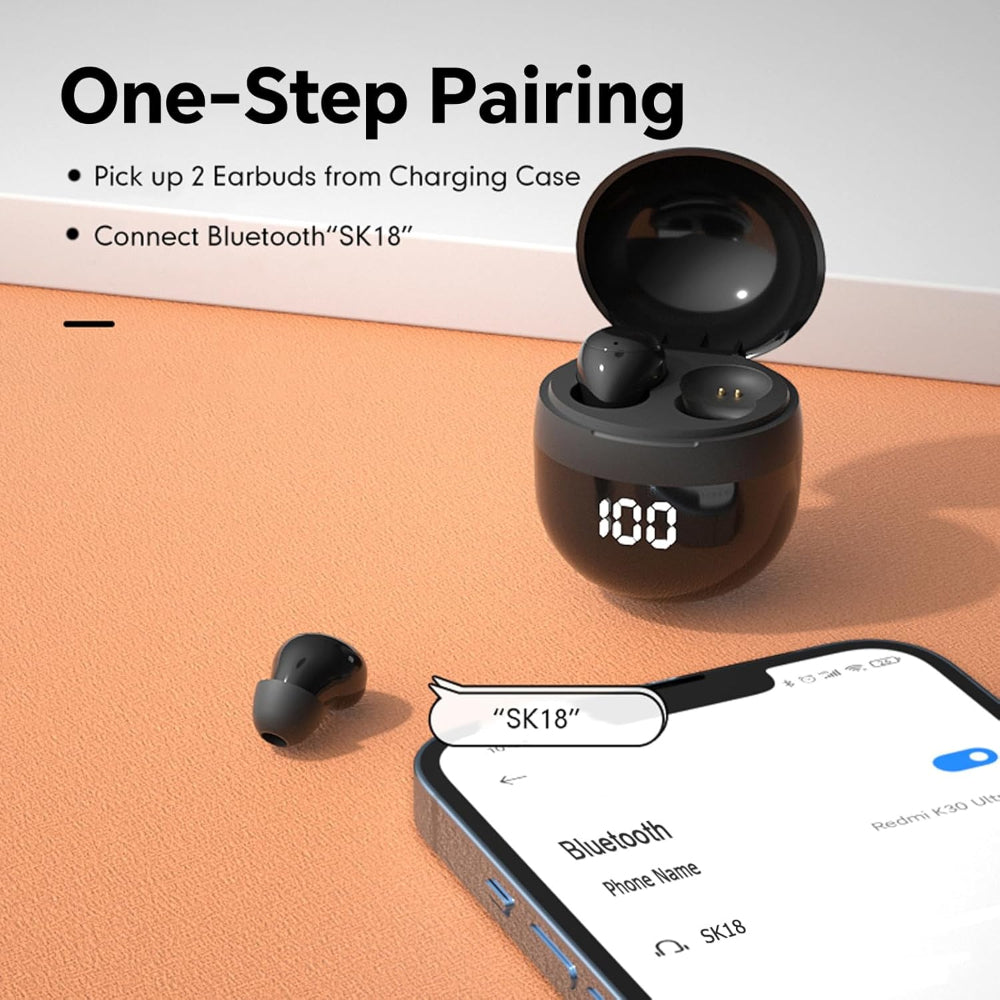 Écouteurs Bluetooth Mini Confortables | Son Clair et Conçu pour le Sommeil