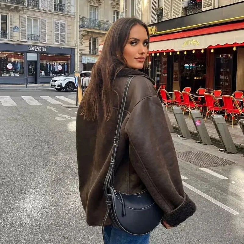 Veste d'Hiver Chic pour Femmes | Chaude et Élégante avec Intérieur en Peluche