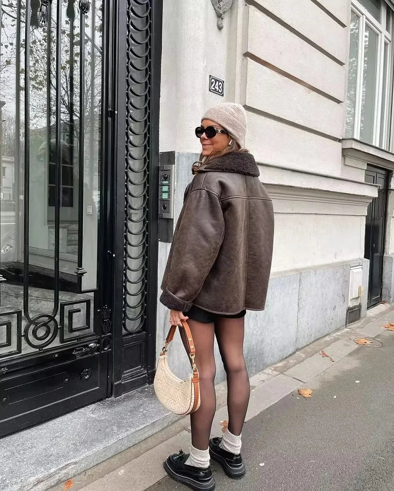 Veste d'Hiver Chic pour Femmes | Chaude et Élégante avec Intérieur en Peluche