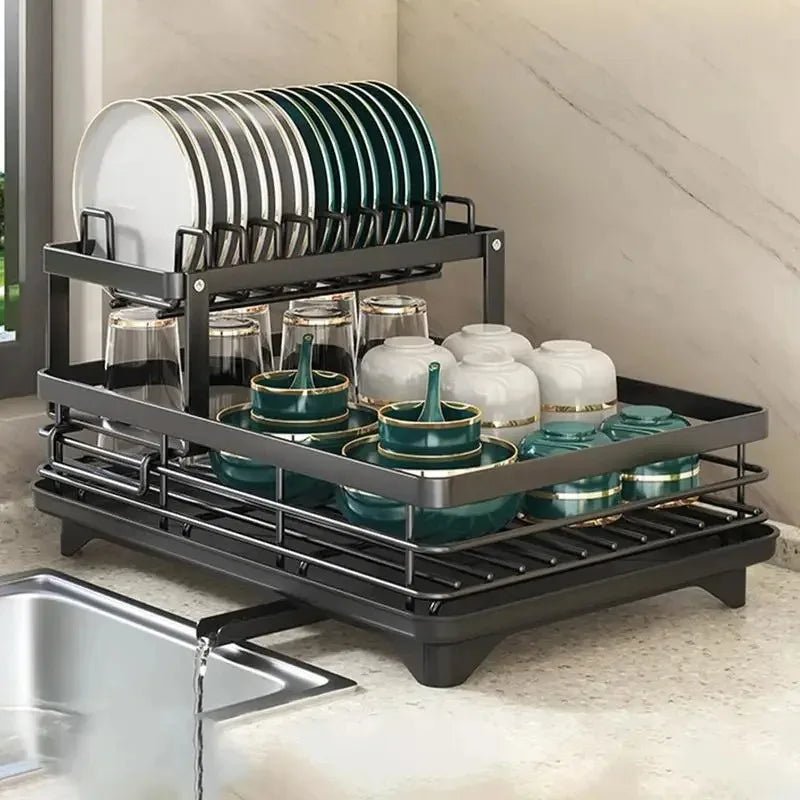Étagère à Vaisselle Pliable en Acier Inoxydable | Gain de Place et Design Élégant