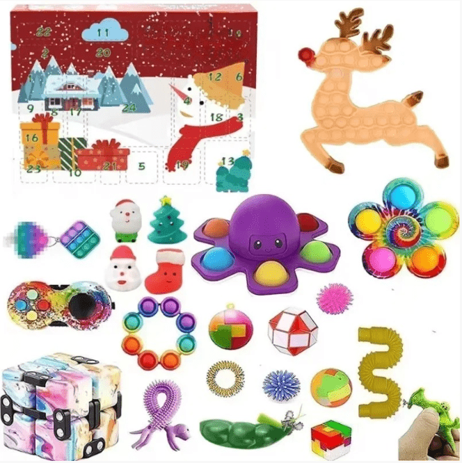 Calendrier de l'Avent en Jouets Sensoriels | 24 Surprises Festives et Apaisantes