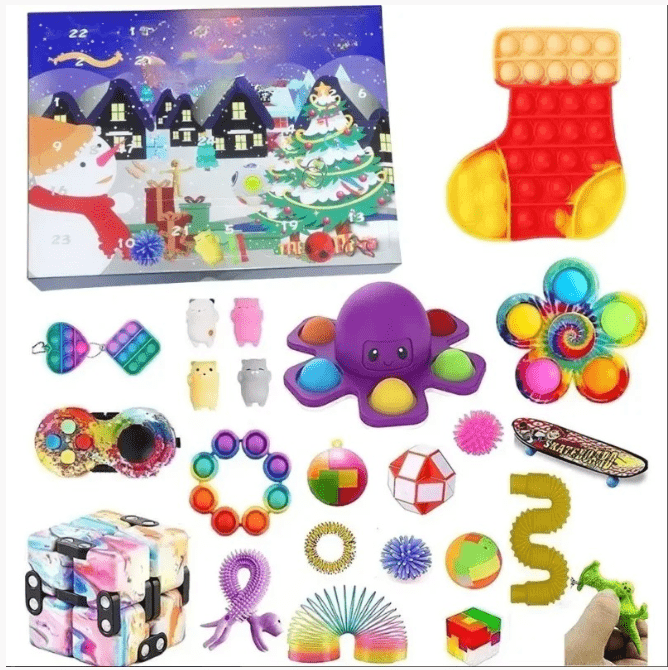 Calendrier de l'Avent en Jouets Sensoriels | 24 Surprises Festives et Apaisantes