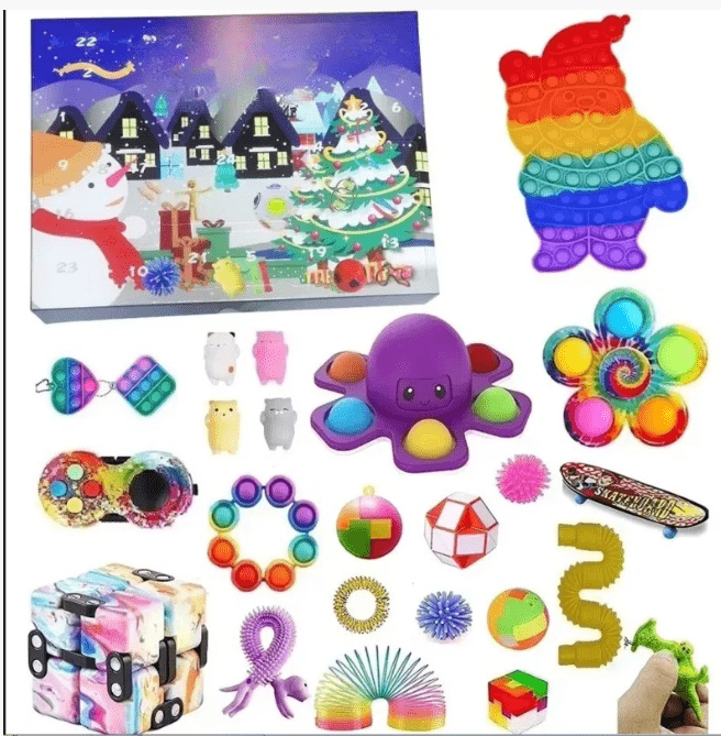 Calendrier de l'Avent en Jouets Sensoriels | 24 Surprises Festives et Apaisantes