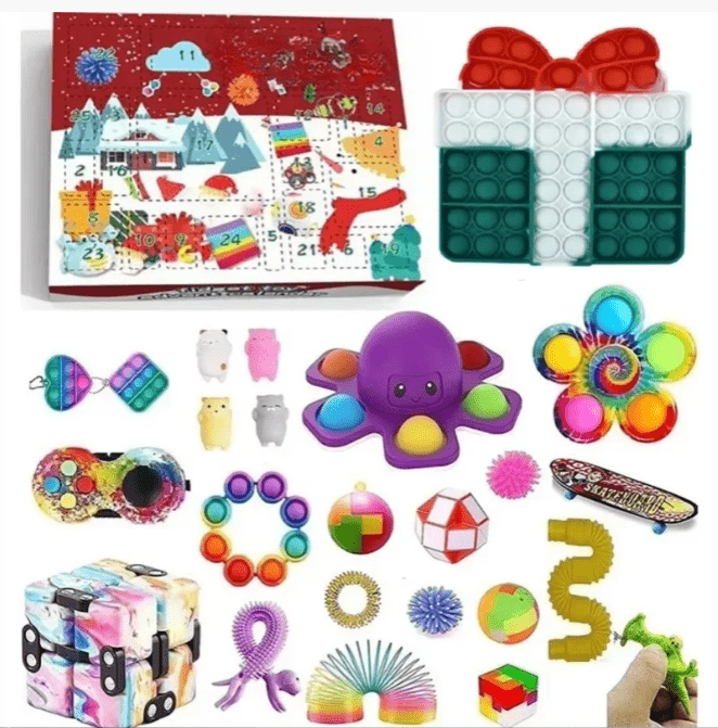 Calendrier de l'Avent en Jouets Sensoriels | 24 Surprises Festives et Apaisantes