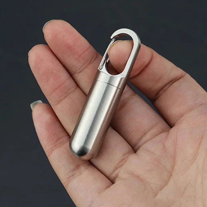 Organisateur de Pilules Étanche en Acier | Compact et Sûr pour Médicaments Quotidiens