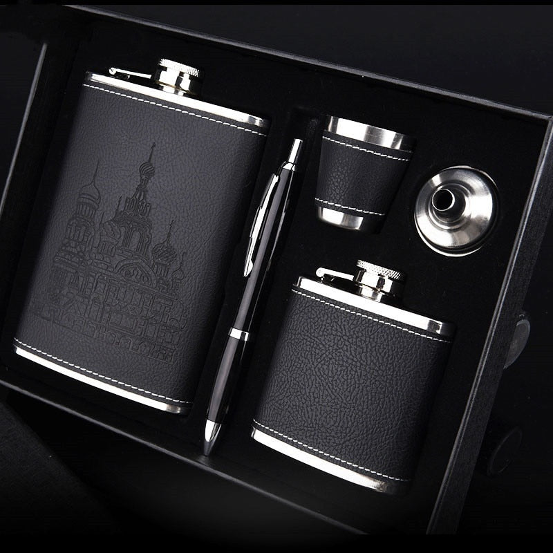 Flacon à Whisky en Acier Inoxydable | Ensemble Portable et Élégant pour Voyages