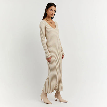 Robe Maxi Ajustable en Pierre | Élégance et Confort pour Femmes