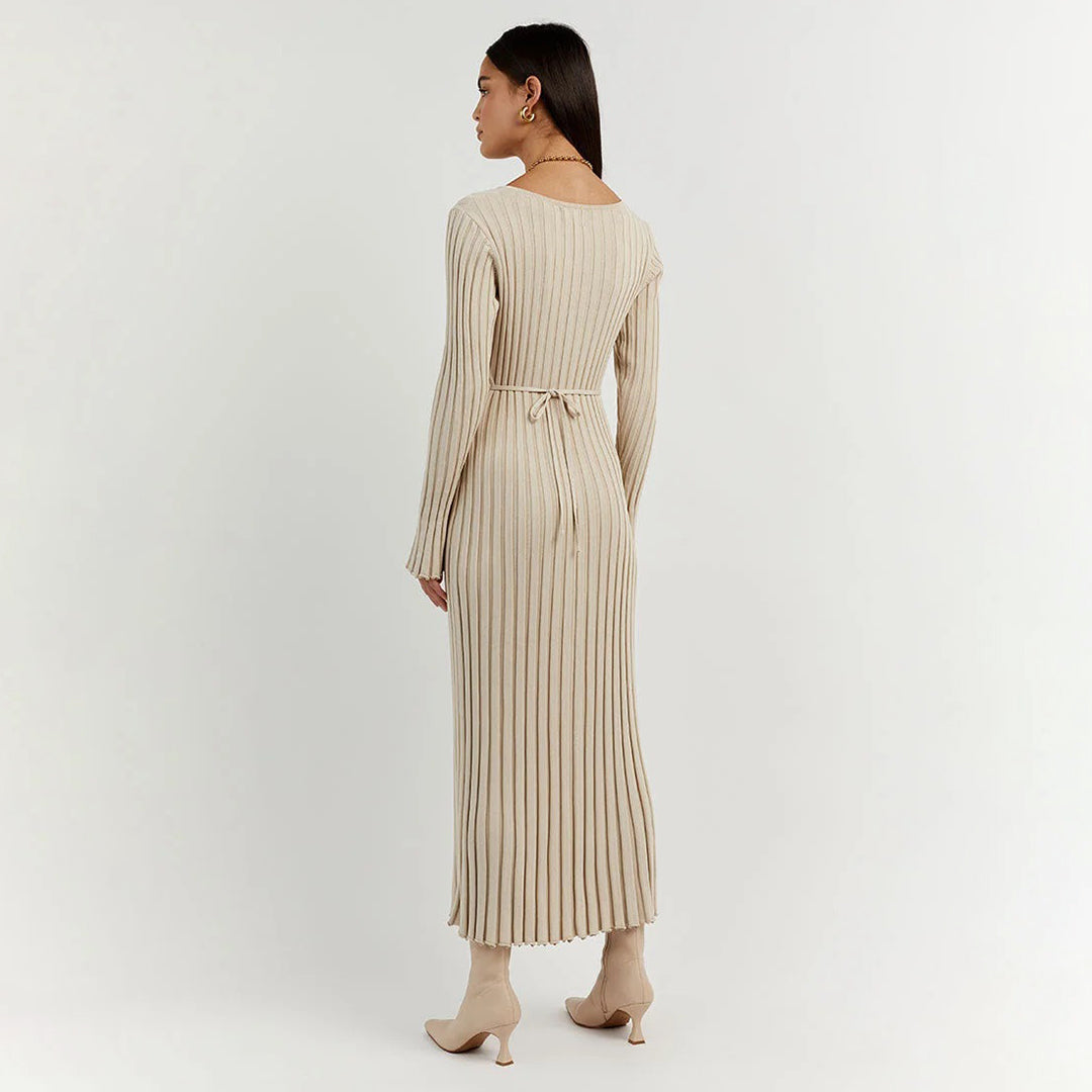 Robe Maxi Ajustable en Pierre | Élégance et Confort pour Femmes