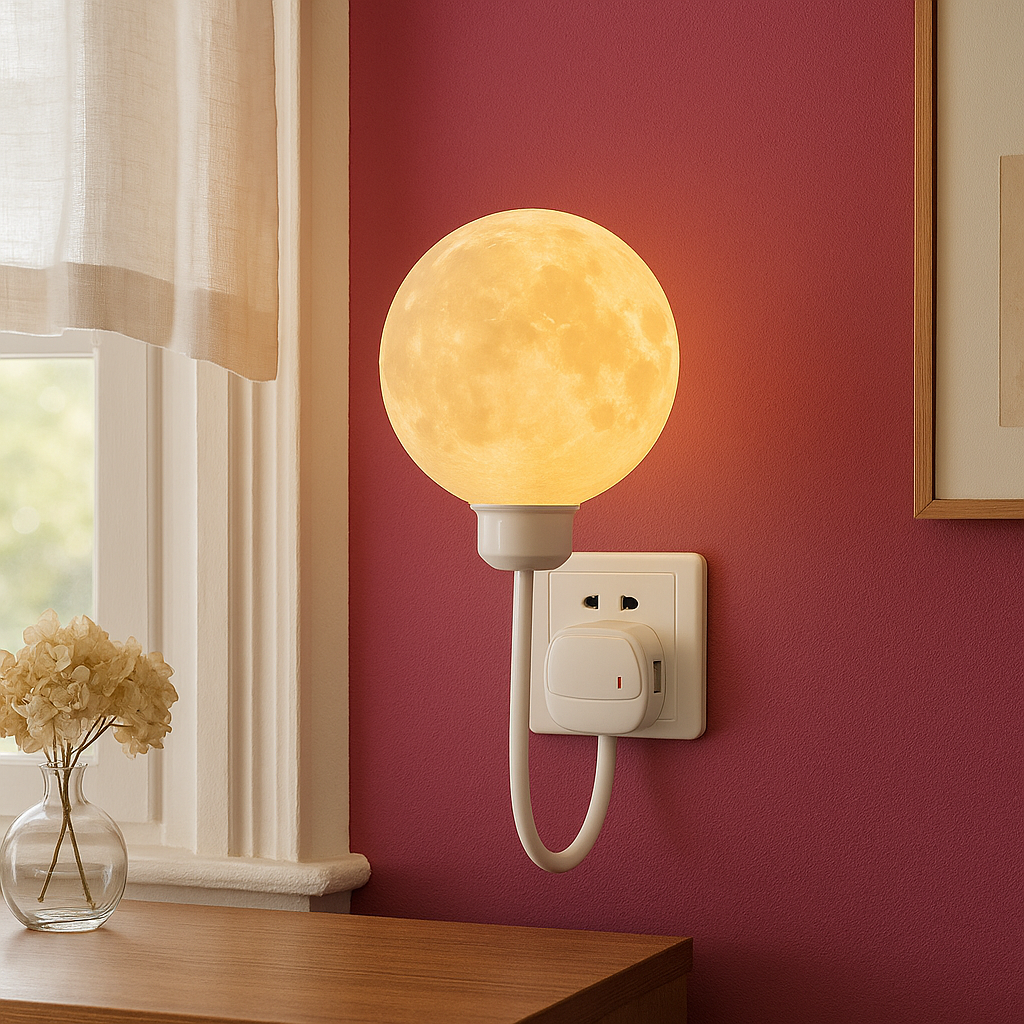 Applique Murale Lune à Brancher | Éclairage Apaisant et Design Élégant