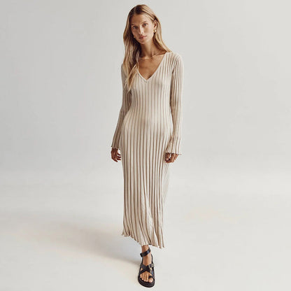 Robe Maxi Ajustable en Pierre | Élégance et Confort pour Femmes