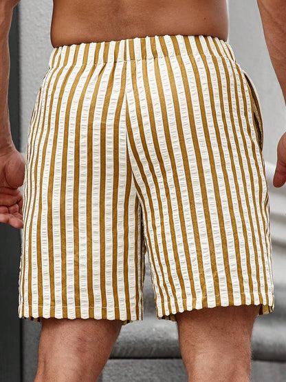 Short d'été à Rayures Classiques | Taille Ajustable et Confort Optimal