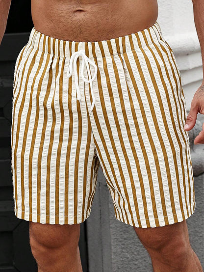Short d'été à Rayures Classiques | Taille Ajustable et Confort Optimal