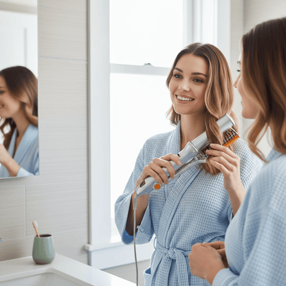 Brosse à Cheveux Rotative 2-en-1 | Coiffage Lisse et Volumineux Rapide