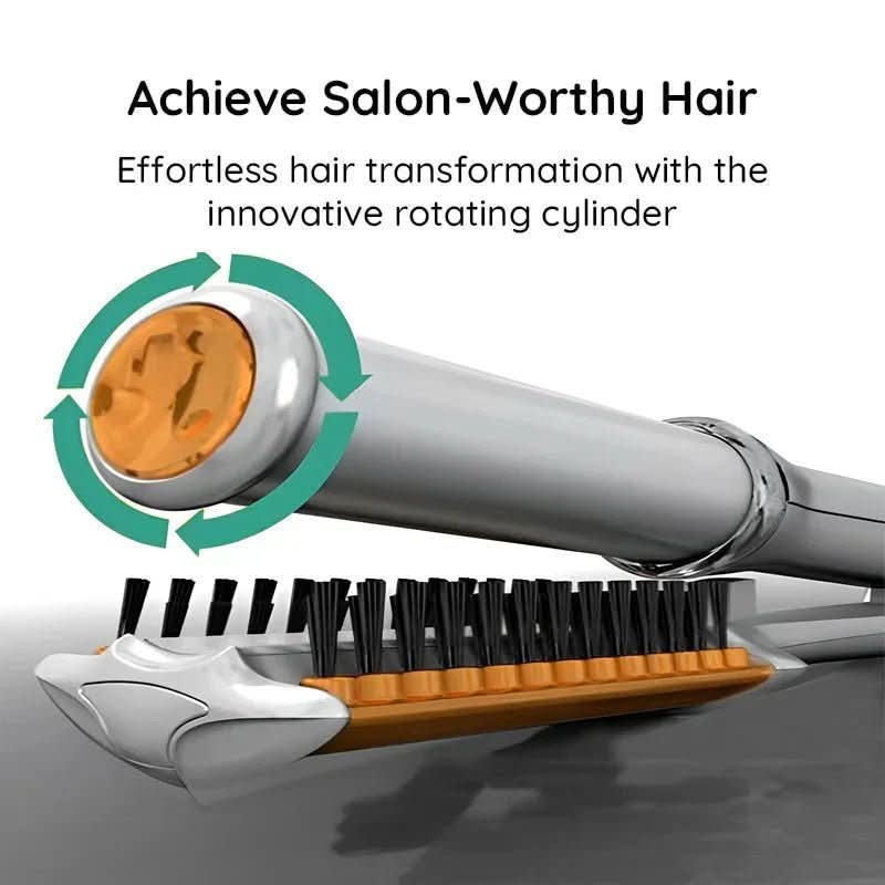 Brosse à Cheveux Rotative 2-en-1 | Coiffage Lisse et Volumineux Rapide
