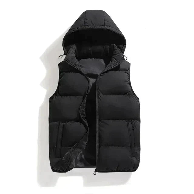 Veste d'hiver sans manches pour hommes | Isolation Premium et Capuche Amovible