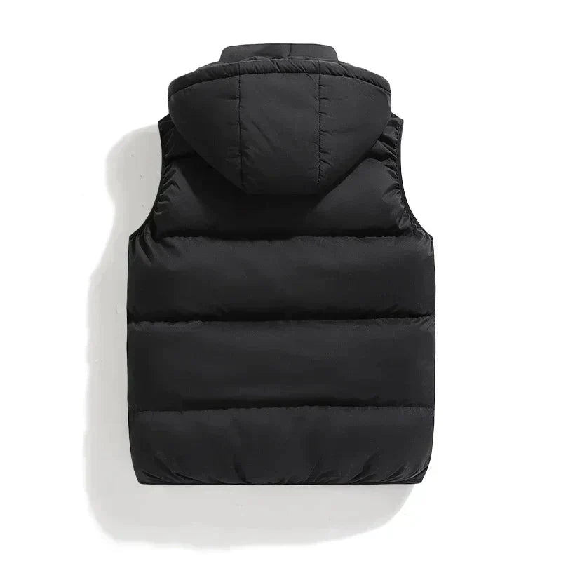 Veste d'hiver sans manches pour hommes | Isolation Premium et Capuche Amovible