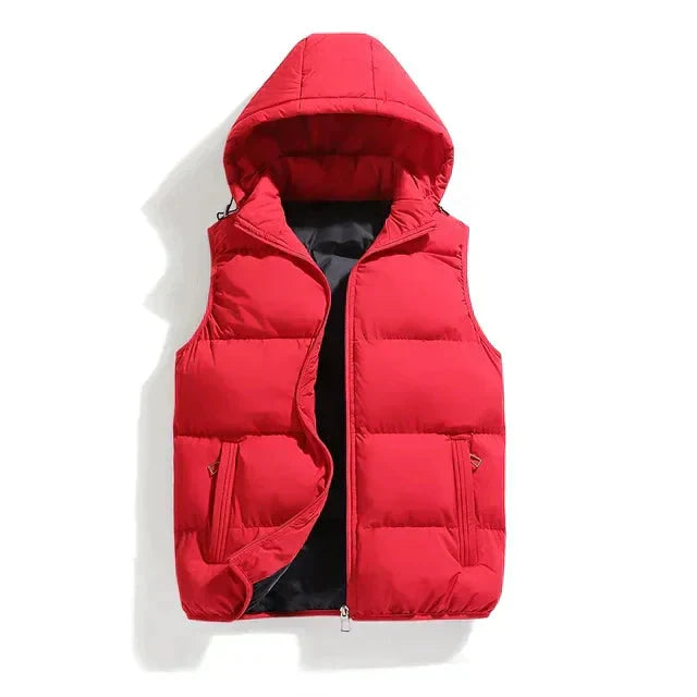 Veste d'hiver sans manches pour hommes | Isolation Premium et Capuche Amovible