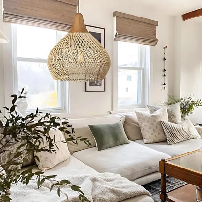 Luminaire en Rotin Artisanal | Design Boho et Éclairage Ambiant