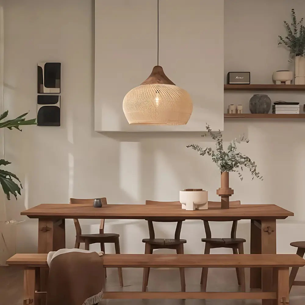 Luminaire en Rotin Artisanal | Design Boho et Éclairage Ambiant