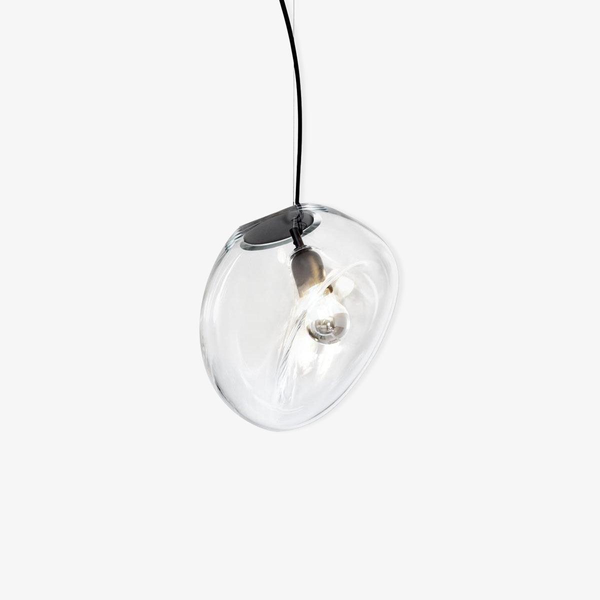 Lampe Plafonnier en Verre Soufflé | Design Épuré et Atmosphère Sereine