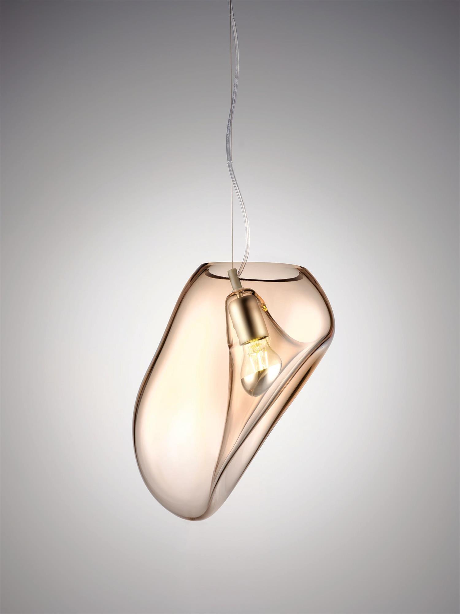 Lampe Plafonnier en Verre Soufflé | Design Épuré et Atmosphère Sereine