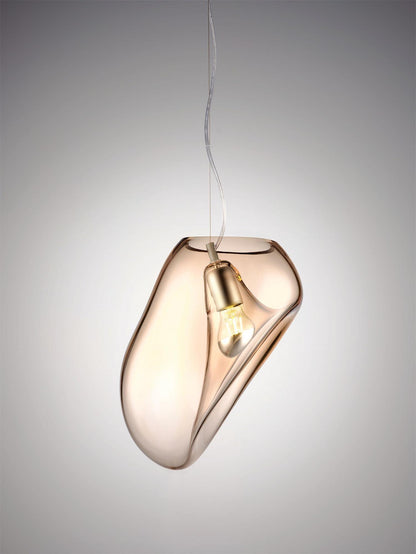 Lampe Plafonnier en Verre Soufflé | Design Épuré et Atmosphère Sereine