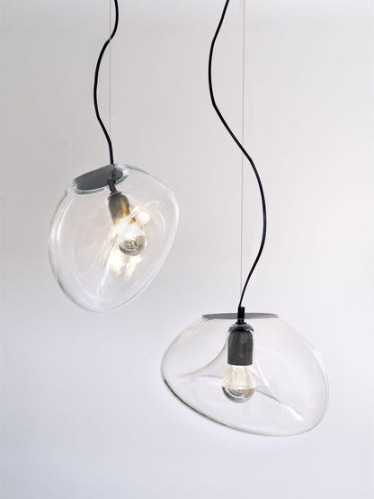 Lampe Plafonnier en Verre Soufflé | Design Épuré et Atmosphère Sereine