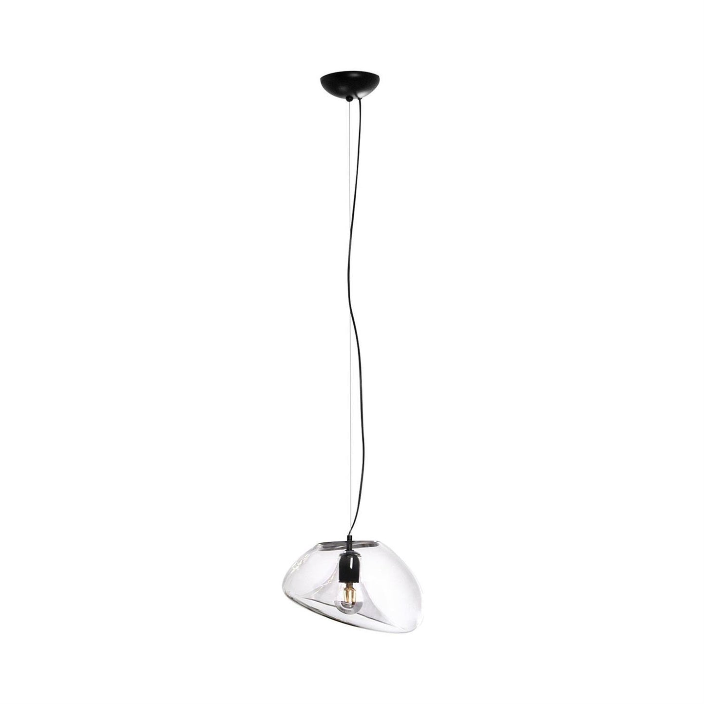 Lampe Plafonnier en Verre Soufflé | Design Épuré et Atmosphère Sereine