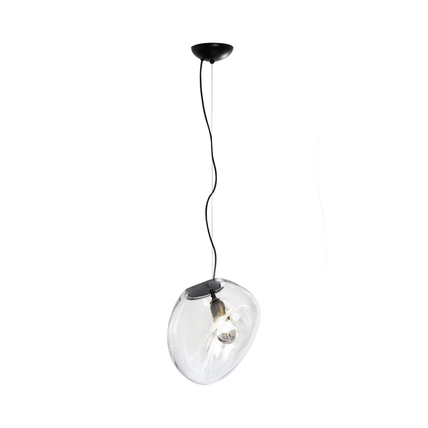 Lampe Plafonnier en Verre Soufflé | Design Épuré et Atmosphère Sereine