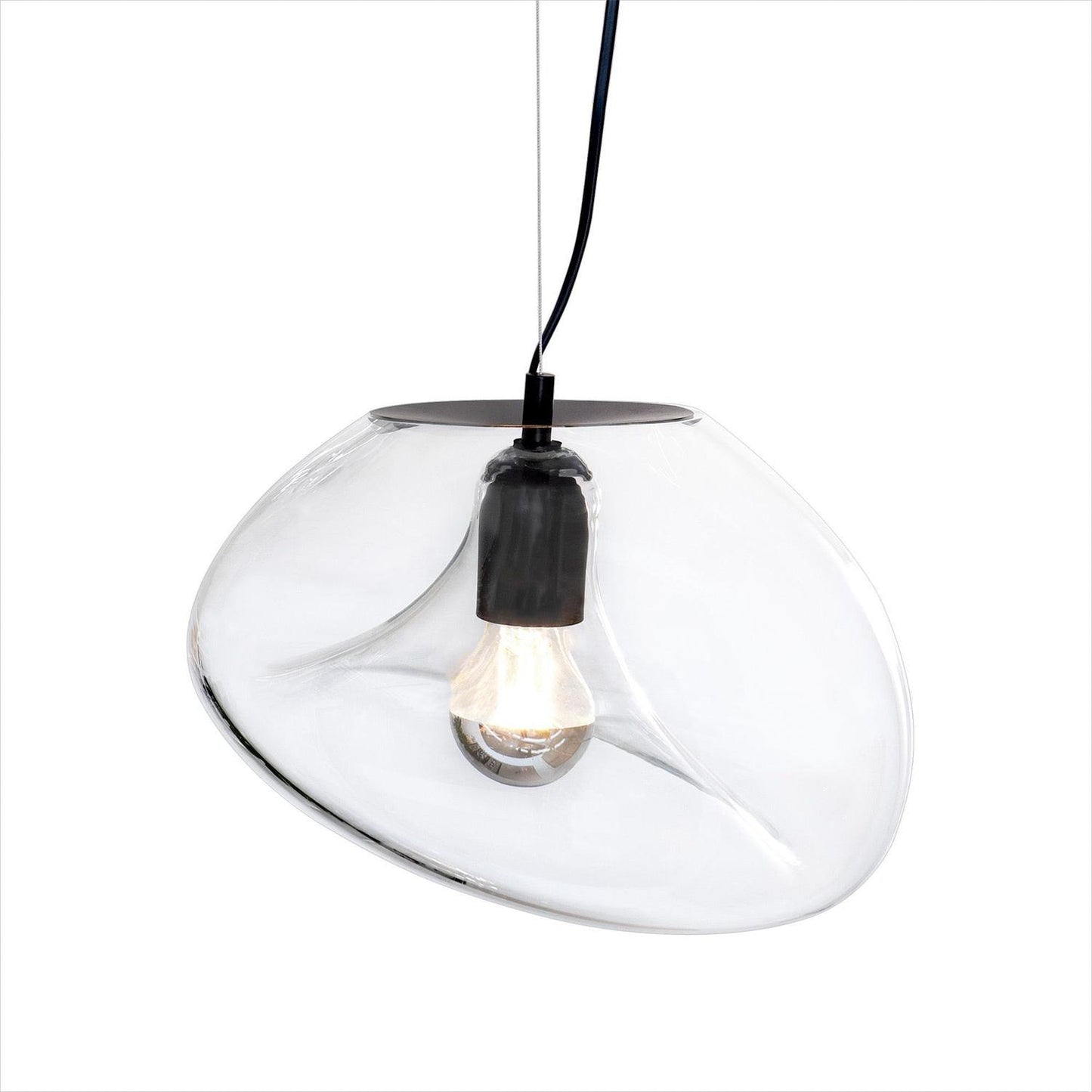 Lampe Plafonnier en Verre Soufflé | Design Épuré et Atmosphère Sereine