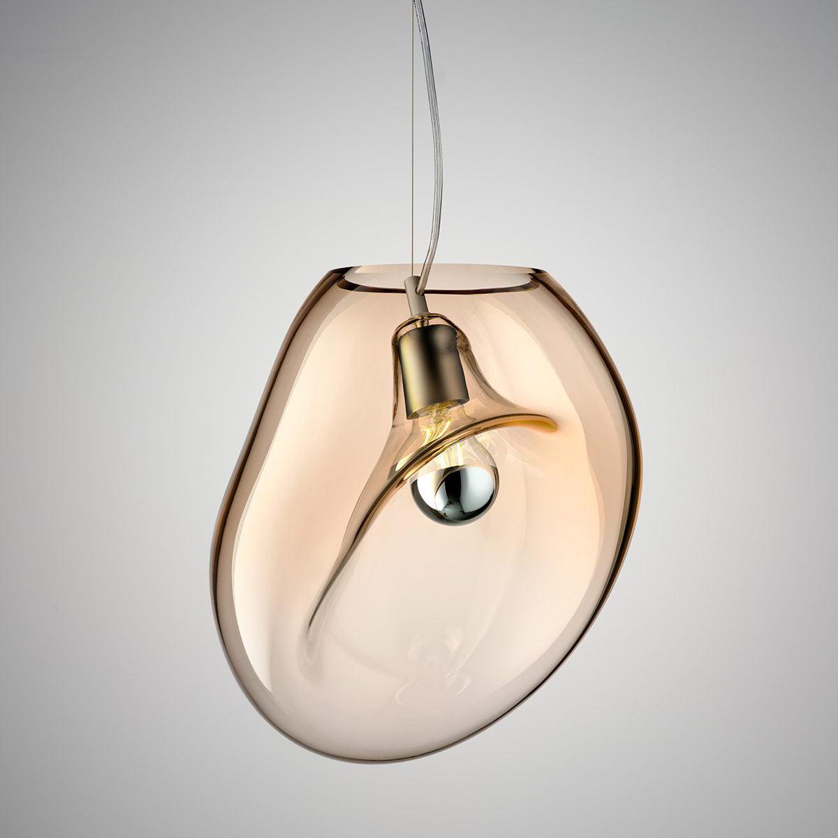 Lampe Plafonnier en Verre Soufflé | Design Épuré et Atmosphère Sereine