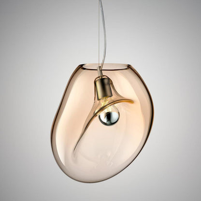 Lampe Plafonnier en Verre Soufflé | Design Épuré et Atmosphère Sereine