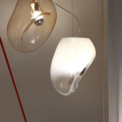 Lampe Plafonnier en Verre Soufflé | Design Épuré et Atmosphère Sereine