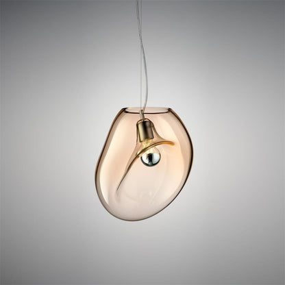 Lampe Plafonnier en Verre Soufflé | Design Épuré et Atmosphère Sereine
