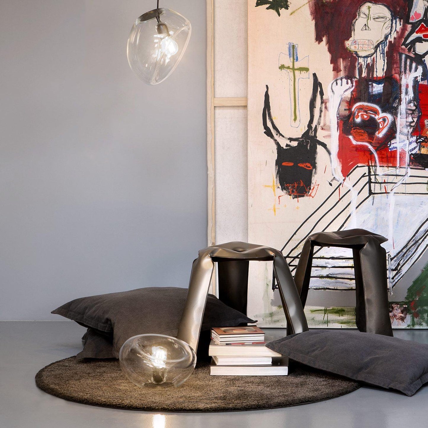 Lampe Plafonnier en Verre Soufflé | Design Épuré et Atmosphère Sereine