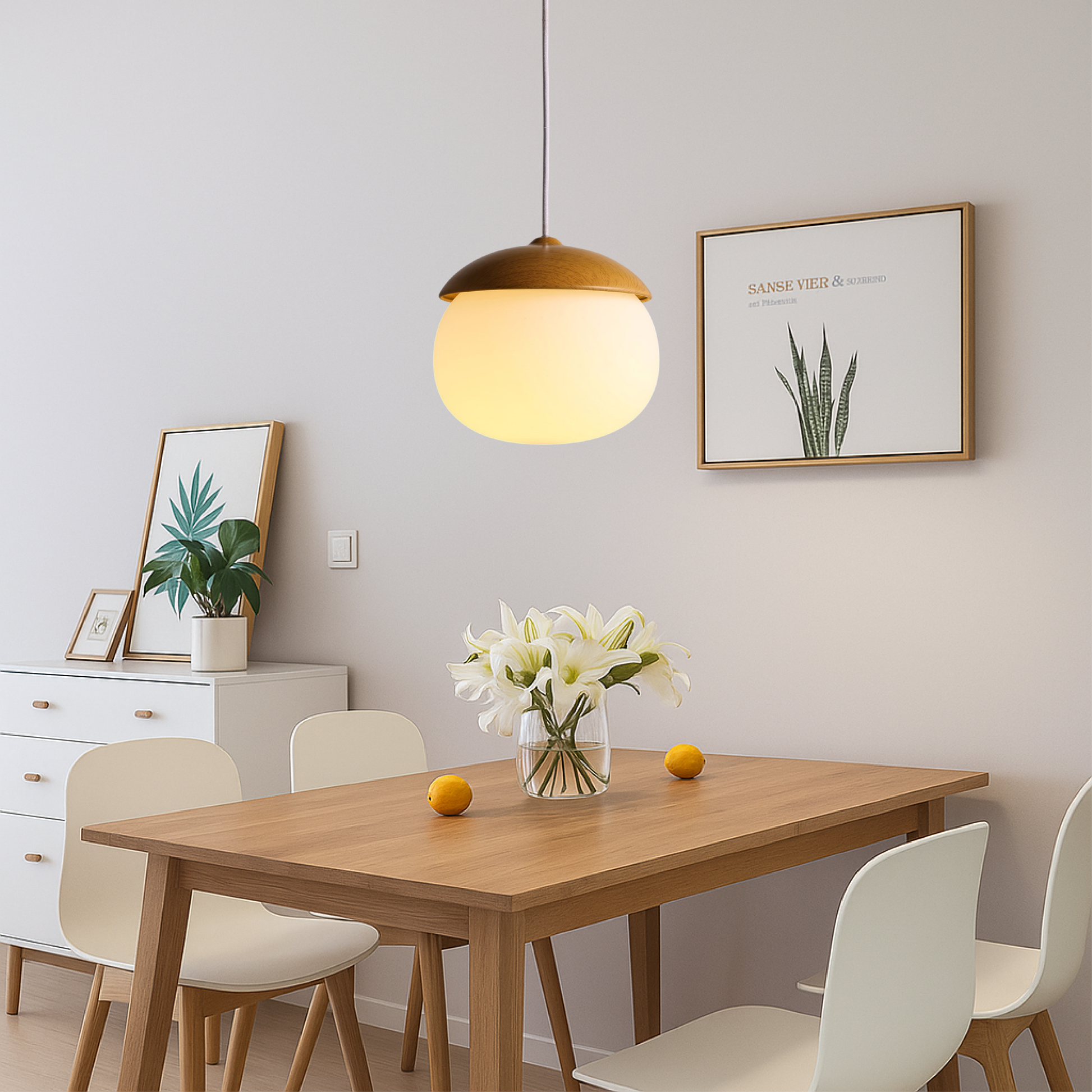Lampe Suspendue en Bois Nordique | Design Élégant et Ambiance Chaleureuse
